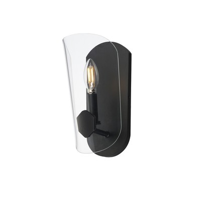 Black One Light Wall Sconce from the Armory Collection