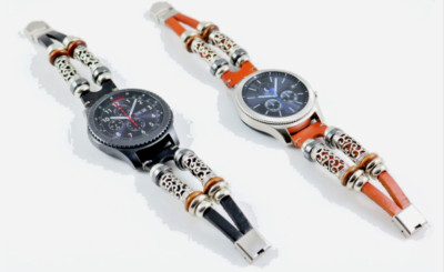 Für Samsung Galaxy 46mm Gear S3 Frontier Band Echtes Leder Smart Watch Armband