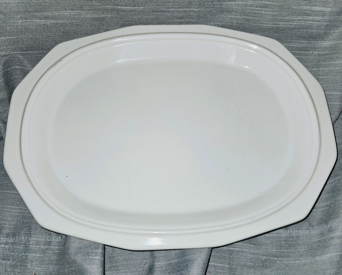 Pfaltzgraff Heritage White Ironstone Serving Platter Oval Dish Tray 14