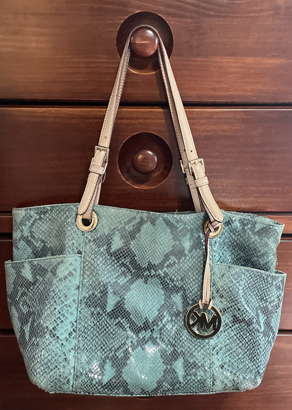 Michael Green Python Soft Snakeskin  Leather Shou… - image 1