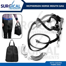 Equine Dental Speculum McPherson Horse Mouth Gag W/ Cordura Fabric Bag German Gr