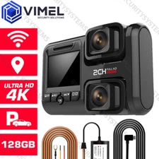 Best Dashcam 4K Dual Front Rear Cam WIFI GPS Security Parking Guard 360
