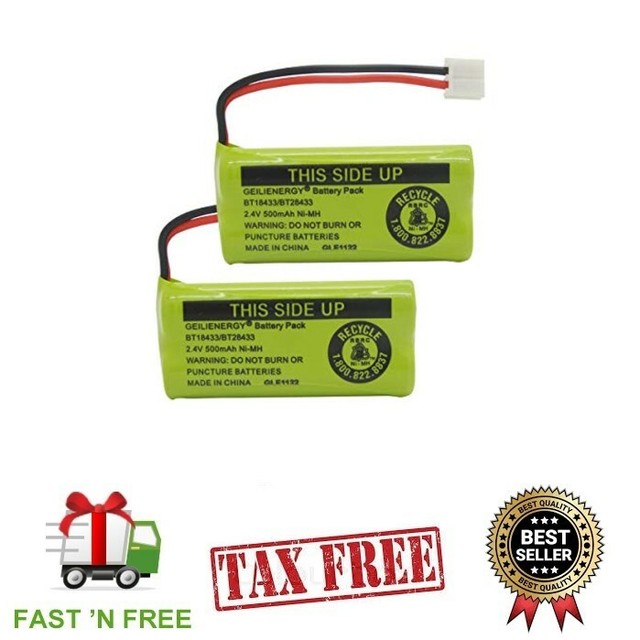 2pack Replacement Rechargeable Battery for Vtech ATT PHONES Bt18433