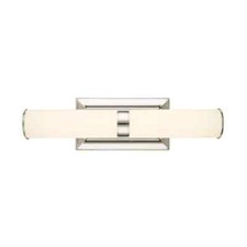 HOME DECORATORS Rolande 60-Watt Equivalent Polished Nickel LED Vanity Light