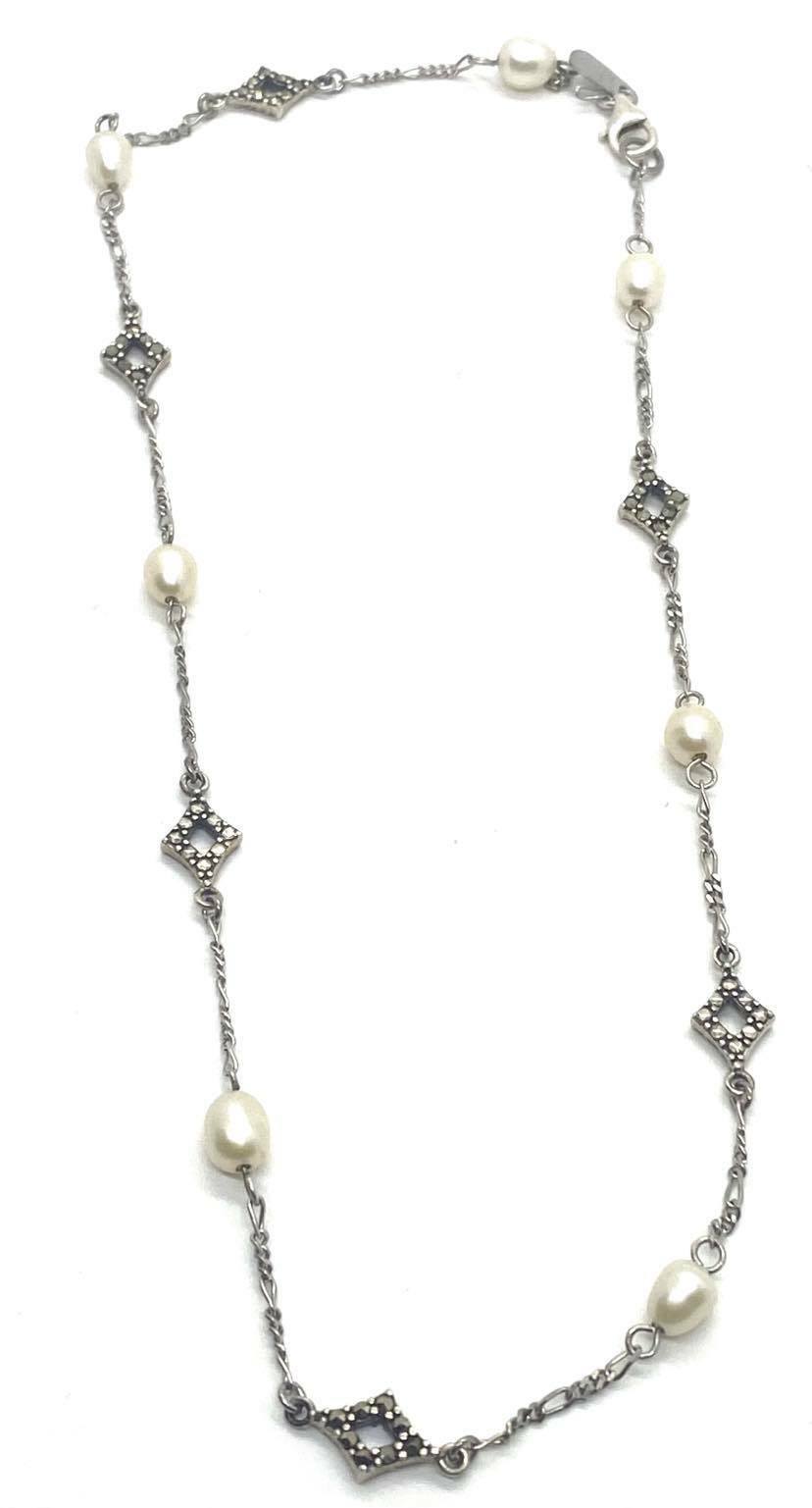 Women's Classy Antique Pearl Sterling Silver Neck… - image 2