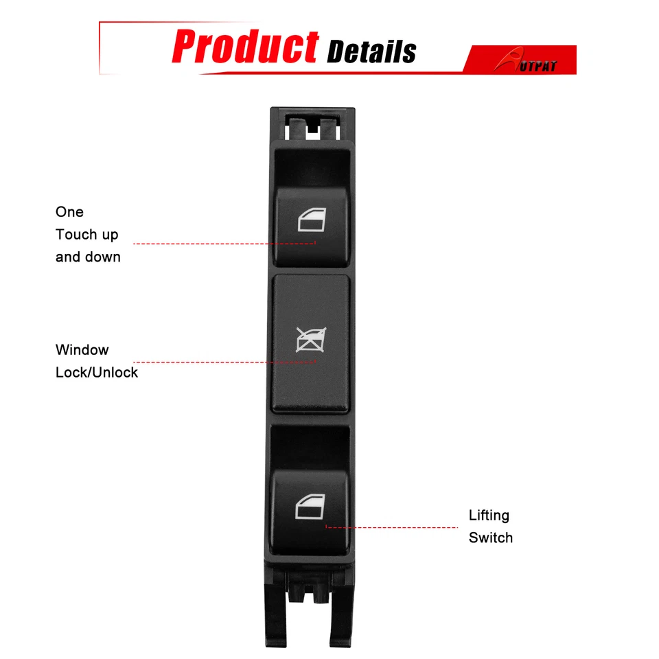 NUEVO Interruptor de ventana eléctrica del lado del conductor para BMW 320i 323i 325i 328i 330i 61316902184 Foto 3 de 4
