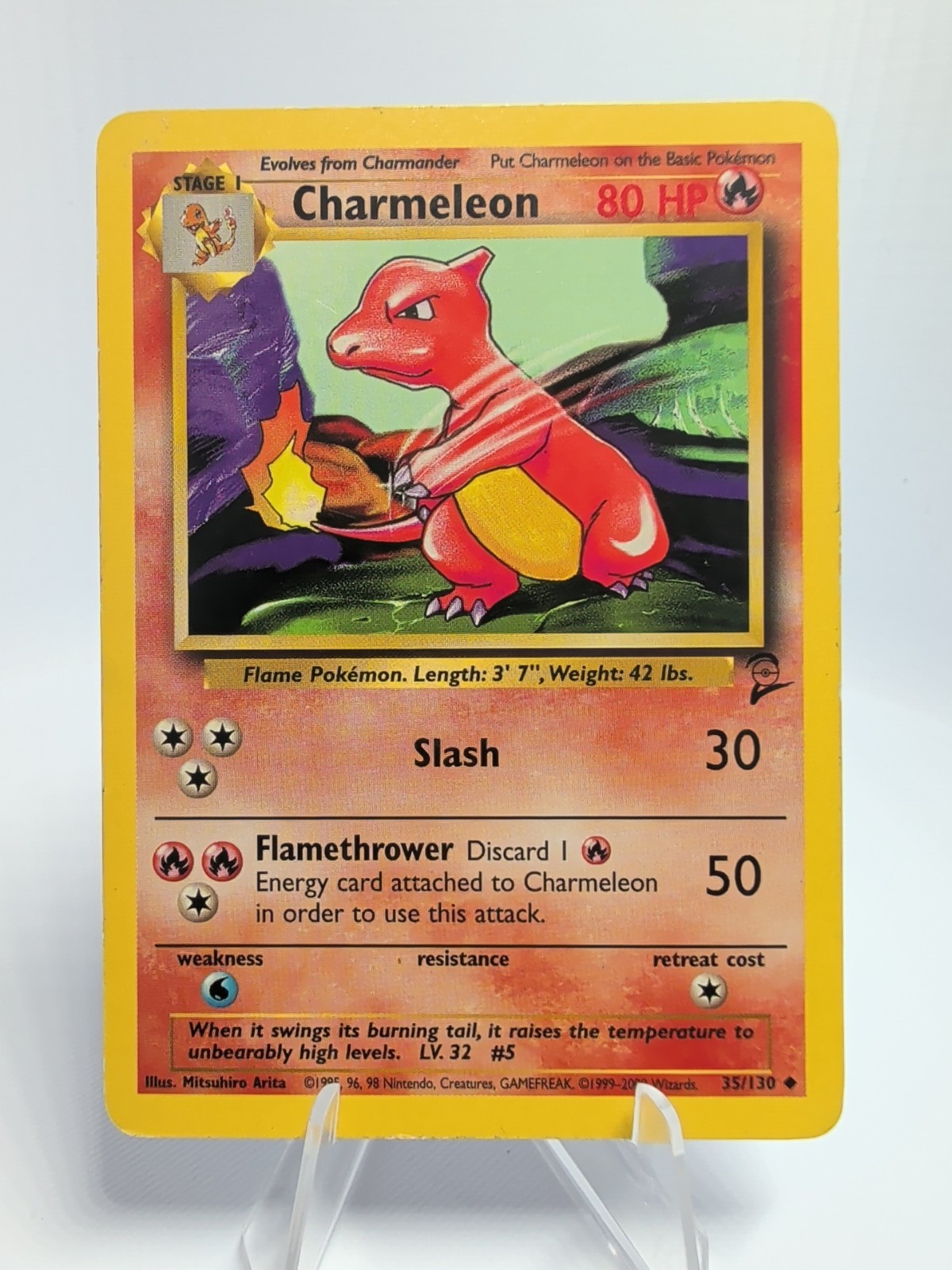 Pokemon CHARMELEON 35/130 Non-Holo (2000 Base Set 2) LP