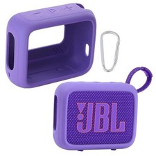 for JBL Go 4 Waterproof Bluetooth Speaker Silicone Cover, Purple Purple Case
