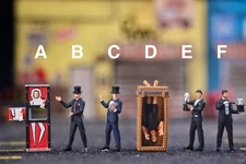 Miniature Action Figures Magic Show Mini Scale 1/87 1/64 for Diecast Diorama