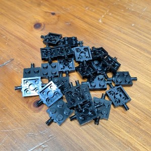 Lego Black Plate, Modified 2 x 2 with Wheels Holder - Qty 24