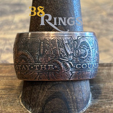 COPPER Pirate Coin Ring - EDC Reminder Coins - USA Size 5-18 Kraken Sea Monster