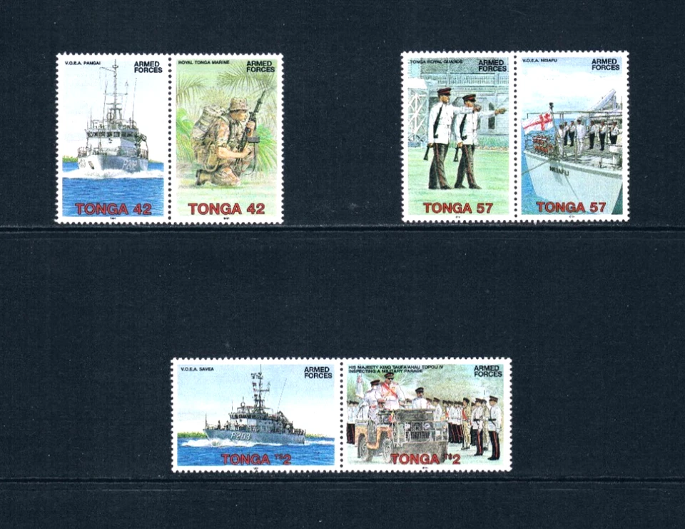 $17.00 Scott Value - 1991 TONGA Country's Navy & Army Pacific CV MNH NH UMM - Image 3 of 4