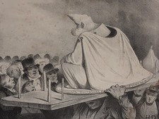 DAUMIER / LA CARICATURE  1835    LA TETE BRANLANTE    ORGINAL-LITHOGRAPHIE.  RAR