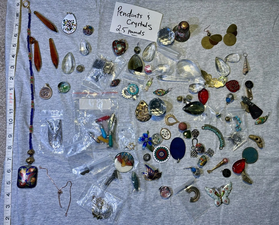 Большой лот бусин - изготовление ювелирных изделий - продажа недвижимости - стекло, камень, подвески и многое другое - Изображение 3 из 4
