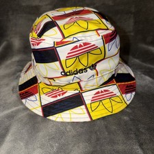Adidas Unisex Originals Allover Print Logo Bucket Hat Red/Blue/Yellow OSFA GUC