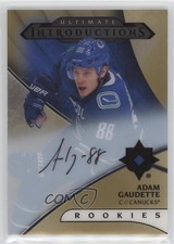 2018-19 Upper Deck Ultimate Collection Introductions Gold Adam Gaudette Auto 0a6