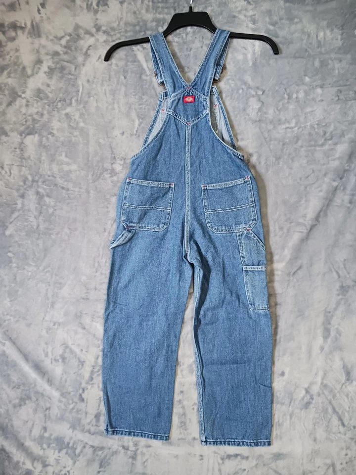 Dickies Overalls Boys Small Classic Bib Carpenter Workwear Denim Adjustable - Image 2 of 4