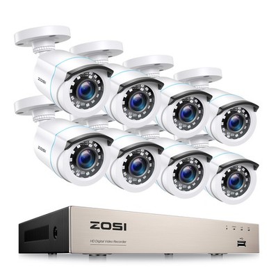 ZOSI 2MP CCTV Überwachung Kamera Set Außen 8CH 5MP DVR Analoge Kamera mit Kabel