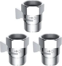 Hibbent All Metal 3 Pack Shower Head Flow Control Valve, G1/2 Brass Shut-off