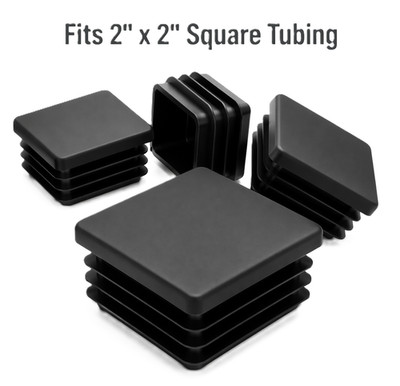 2'' x 2'' Square Tubing Plug Ribbed LDPE End Cap 14-20 Ga Tube Insert