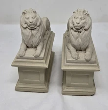 VTG 1965 AMR ALVA MUSEUM REPLICAS NY PUBLIC LIBRARY LION BOOKENDS SCULPTURES