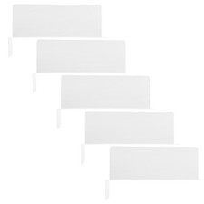 5Pcs White Plastic Shelf Dividers for Retail Store Organization and Partition
