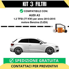 Kit 3 Filtri Tagliando per AUDI A3 1.2 TFSI 77 kw Benzina 2013-2015