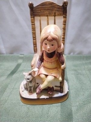 American Greeting Girl Sitting In Chair With Cat Japan Holly Hobbie 6 