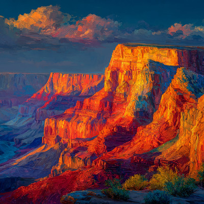 Grand Canyon United States 24x24 Giclée Art Print Ltd 1/25 Signed COA Rombley C5