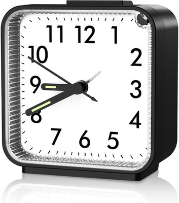 Reloj Despertador Analogico Pequeno Silencioso Batería Snooze Alarma Ascendente