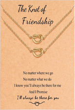 BFF Friendship Knot Infinity Necklace for 2 Best Friend Long Distance Birthday J