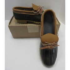 LL Bean Bean Boots Men 10 M Brown Tan Duck Rubber Moc Slip On 175061 USA NEW