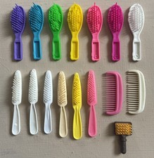 Lot Of 16 Vintage Barbie Hairbrushes Combs Assorted Colors And Styles