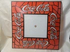 VTG COCA COLA TIFFANY STYLE STAINED GLASS CEILING LAMP SHADE SQUARE 13.5" RED