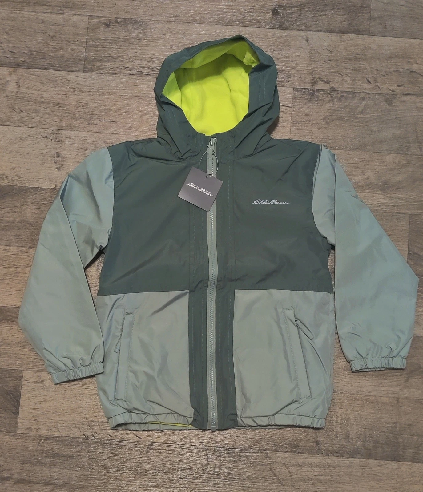 Boy's Eddie Bauer Barrier Ridge Fleece Lined Jacket Size XS, Dark Forest Color