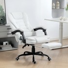 Linen-look Massage Office Chair with Padded Seat and Adjustable Height White