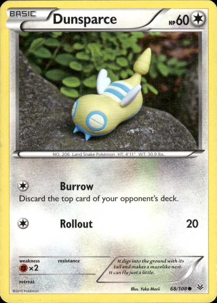 Dunsparce 68/108 Common Roaring Skies Pokemon Moderately Played