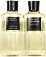 QTY 2 - Bath Body Works Men's NOIR 3-1 Hair Face Body Wash Shower Gel 10oz