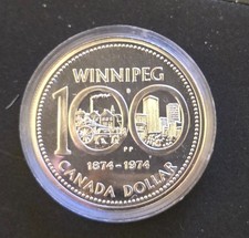 CANADA 1974 - NICE SILVER DOLLAR - WINNIPEG CENTENARY