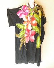 KD518  Floral Hand Painted Batwing Kimono Dolman Women Maternity Dress Upto 7X