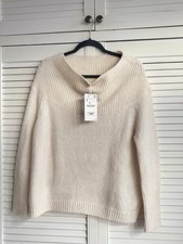 ZARA Women’s Cream Knit Jumper Sweater NWT Soft Beige Pullover Size S (UK 8 -10)