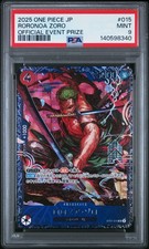 2025 ONE PIECE JAPANESE PROMOS OFFICIAL EVENT PRIZE 015 RORONOA ZORO PSA 9