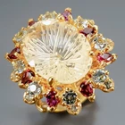 Handmade 15 ct+ Natural Lemon Quartz Ring 925 Sterling Silver Size 7 /R467333