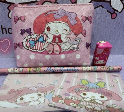 MY MELODY Sanrio Konvolut Schreibwaren Geldbörse Memos Bleistift Gummi süß Geschenk rosa