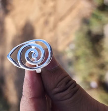 925 Sterling Silver Spiral Teardrop Ring Stackable Minimalist Ring For Women