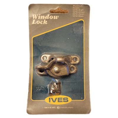 Ives Window Lock C07A3 Aluminum Bright Brass NOS 