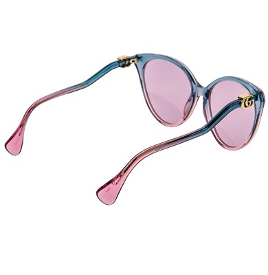 GUCCI 1011 Blue Crystal Pink Wave Gradient 003 Logo Summer