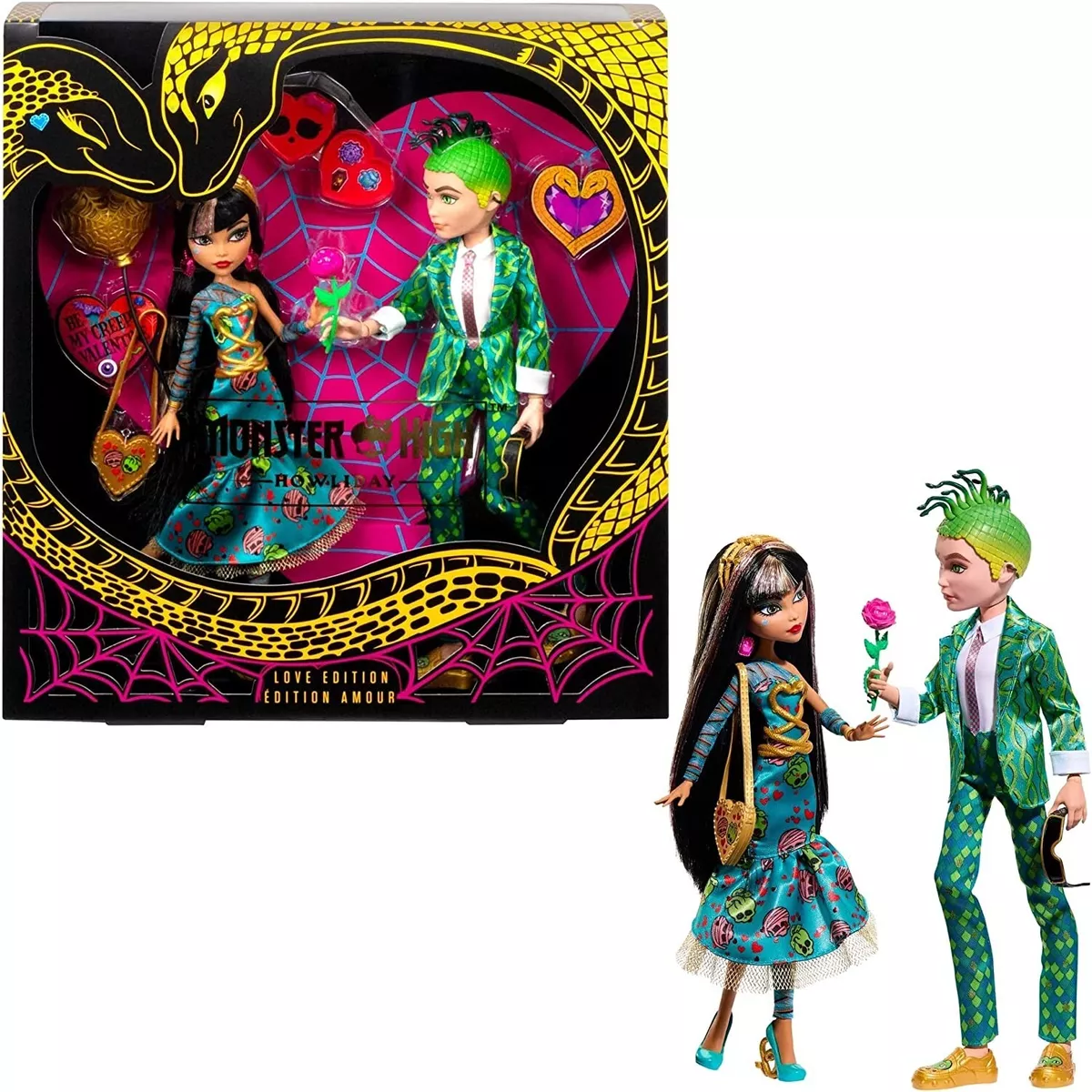 Monster High DEUCE GORGON CLEO DE NILE Collector Dolls Valentine's Day  HOWLIDAY