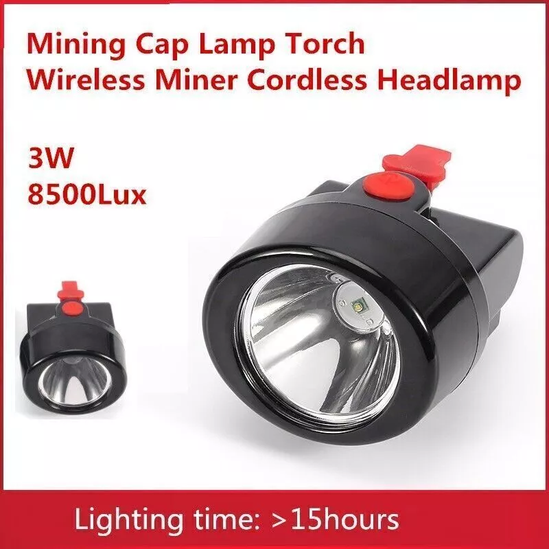 3W Mining Cap Lamp Torch Wireless Miner Cordless Headlamp 8500LUX