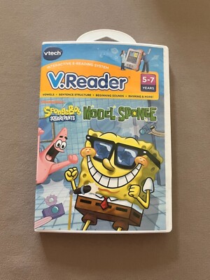 Vtech V.Reader SpongeBob SquarePants Touch Learning System Game~5-7, New In Box!